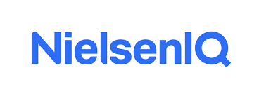 The image is the company logo for NielsenIQ. It features the name "NielsenIQ" in blue, with a capital "N" and a capital 'I' and "Q." The font is modern and sans-serif, with a distinctive, clean design. The background is white.