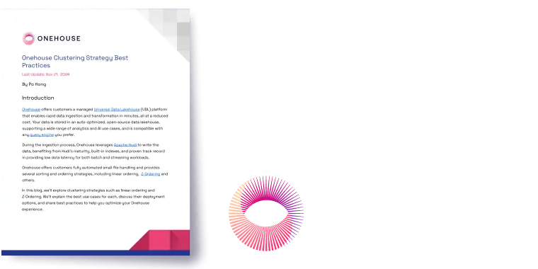 Onehouse Clustering Best Practices