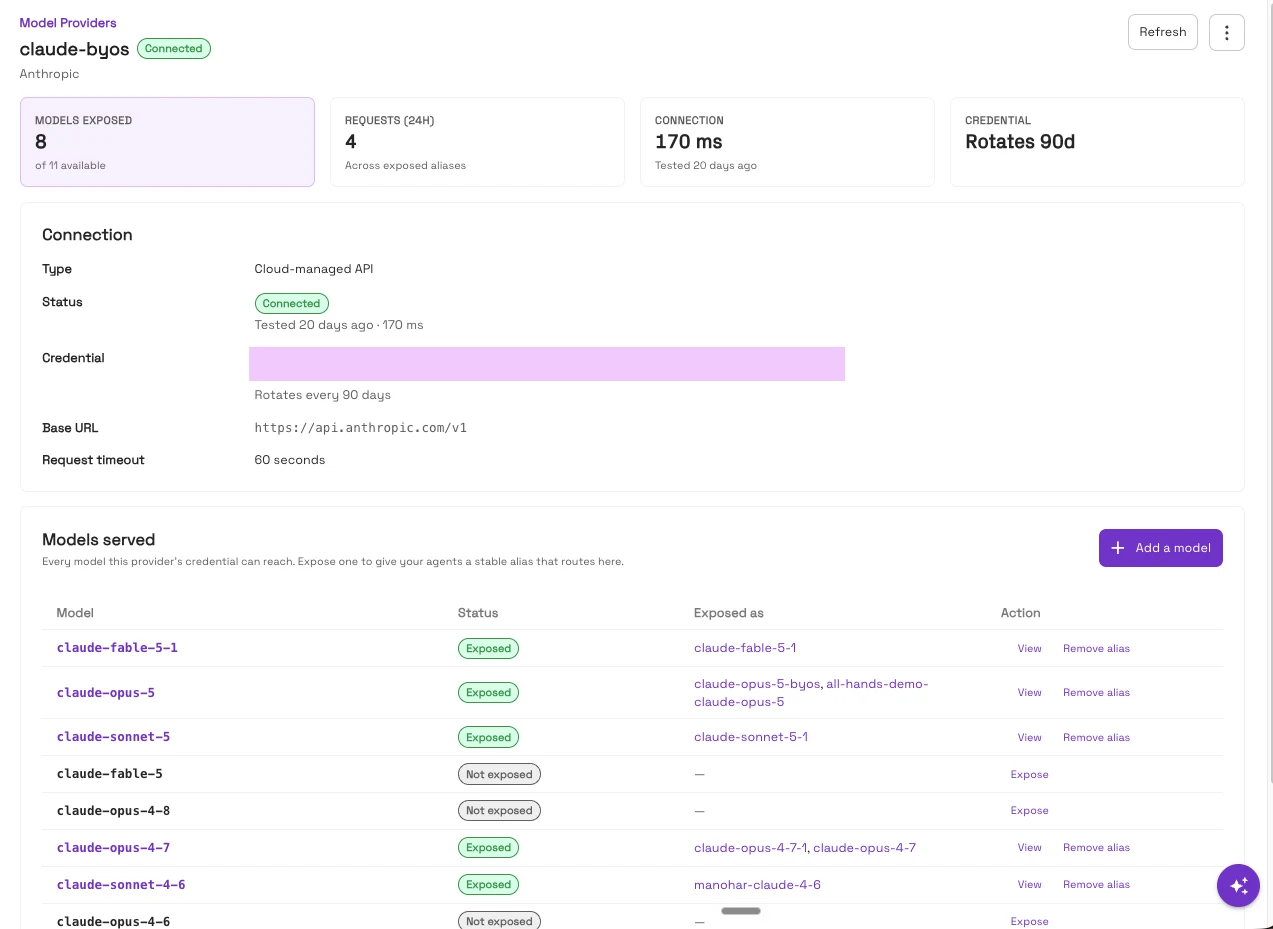 Configure a model provider in Onehouse AI Gateway