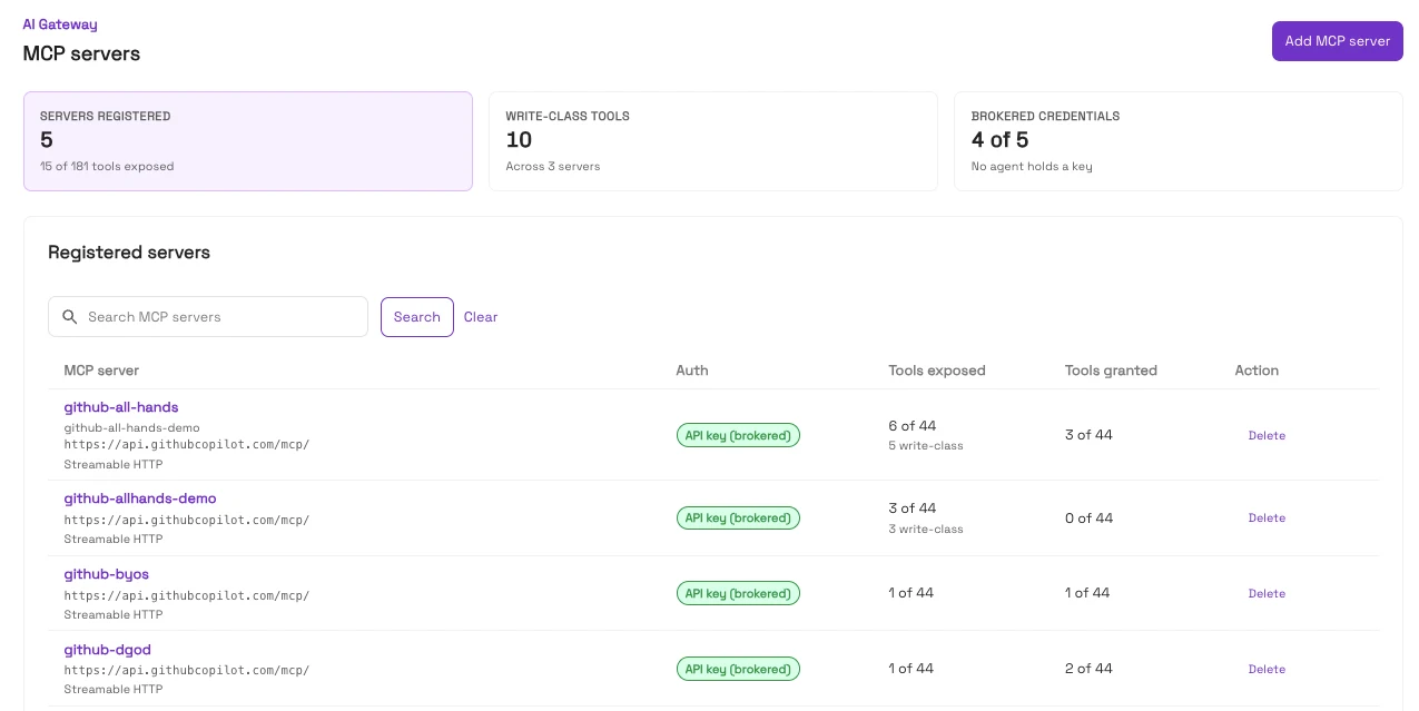MCP servers connected to Onehouse AI Gateway
