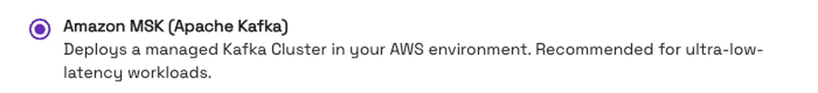 The MySQL CDC source form with Amazon MSK (Apache Kafka) selected as the log message bus