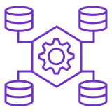 A computer generated image of a purple flower.