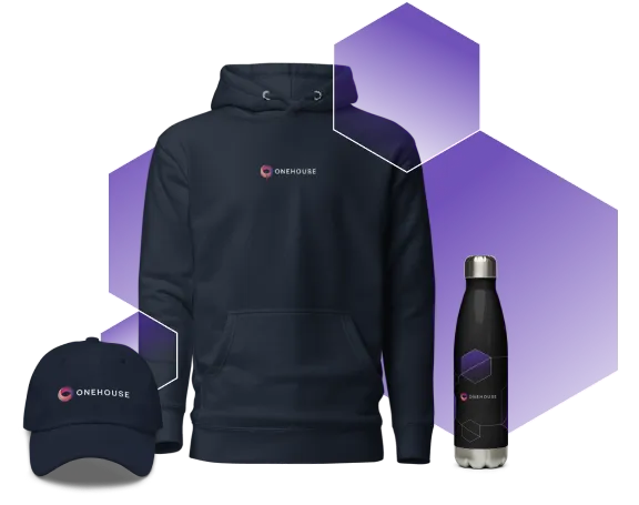 A bottle of water, a cap, and a hoodie.
